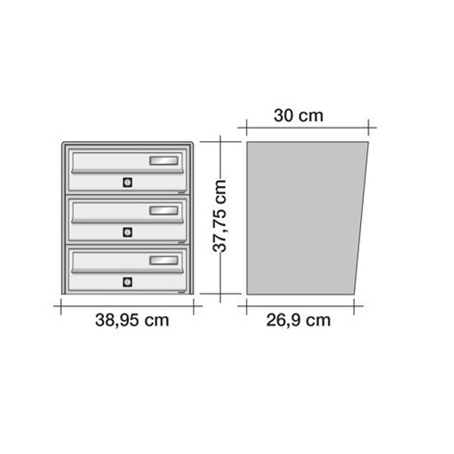 Vendita online Casellario Postale Condominiale Slim 3 Posti